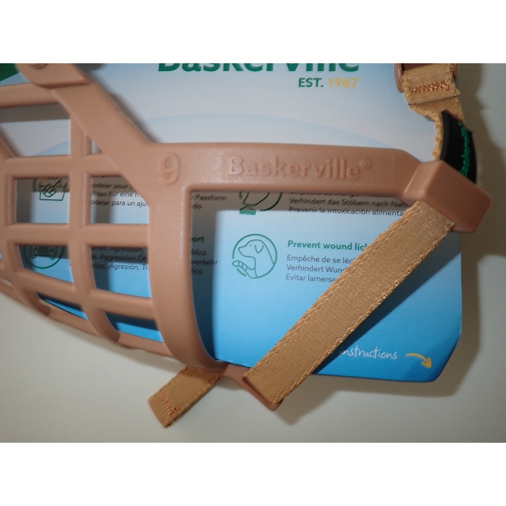 Baskerville Classic Basket Muzzle Tan Dog Safety Training Size 9 - Picture 2 of 5